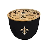 Pegasus New Orleans Saints 16oz. Script Circle Wood Top Ceramic Candle