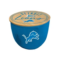 Pegasus Detroit Lions 16oz. Script Circle Wood Top Ceramic Candle