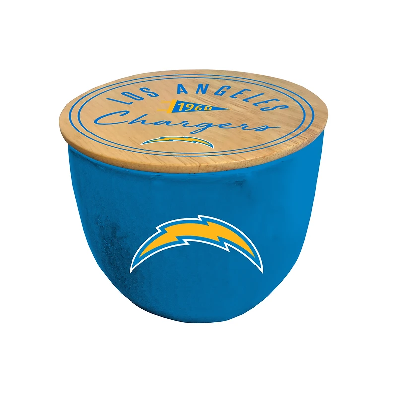Pegasus Los Angeles Chargers 16oz. Script Circle Wood Top Ceramic Candle