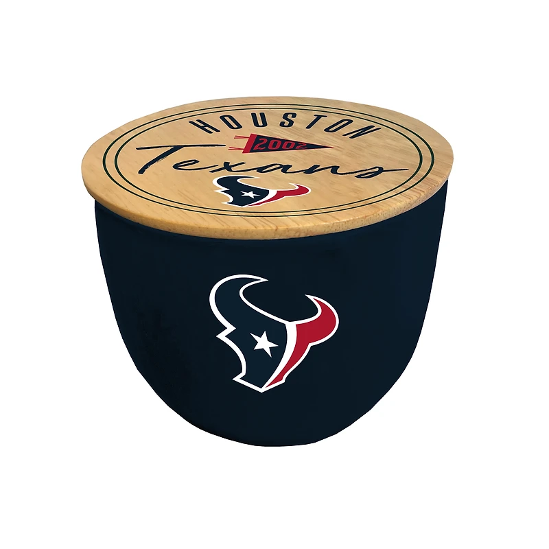 Pegasus Houston Texans 16oz. Script Circle Wood Top Ceramic Candle