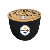 Pegasus Pittsburgh Steelers 16oz. Script Circle Wood Top Ceramic Candle