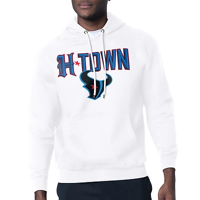 Men's Starter White Houston Texans H-Town Graphic Fleece Pullover Hoodie