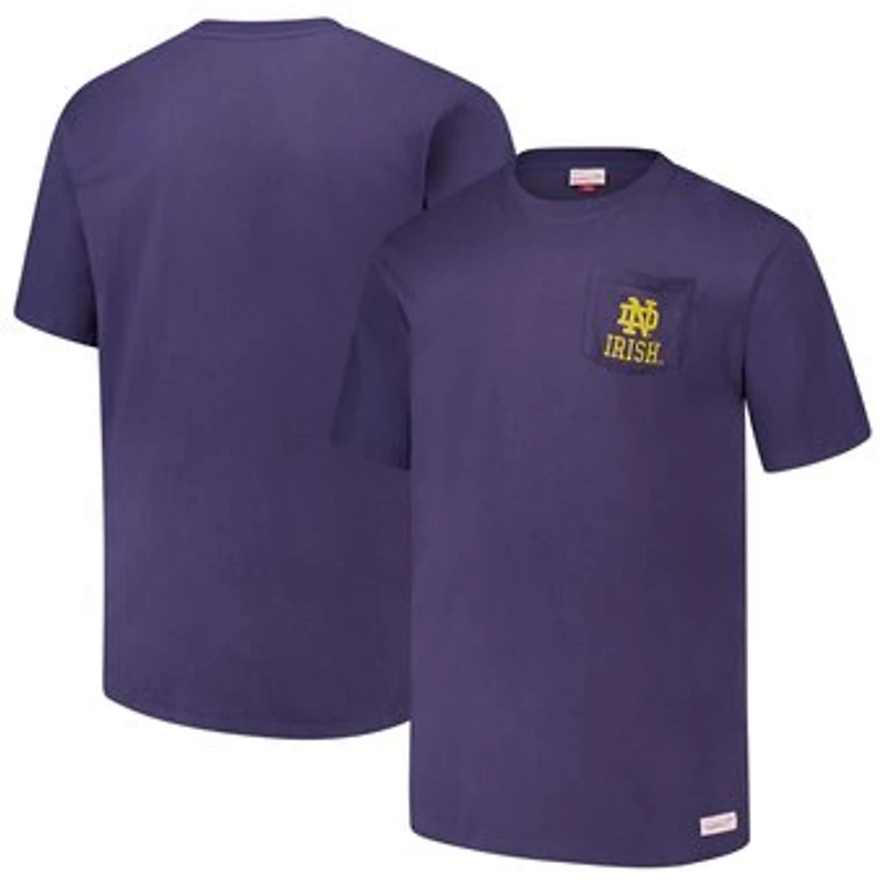 Men's Mitchell & Ness Navy Notre Dame Fighting Irish Big & Tall Fade Away Premium T-Shirt