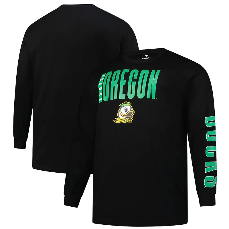 Men's Fanatics Black Oregon Ducks Big & Tall Vision Long Sleeve T-Shirt