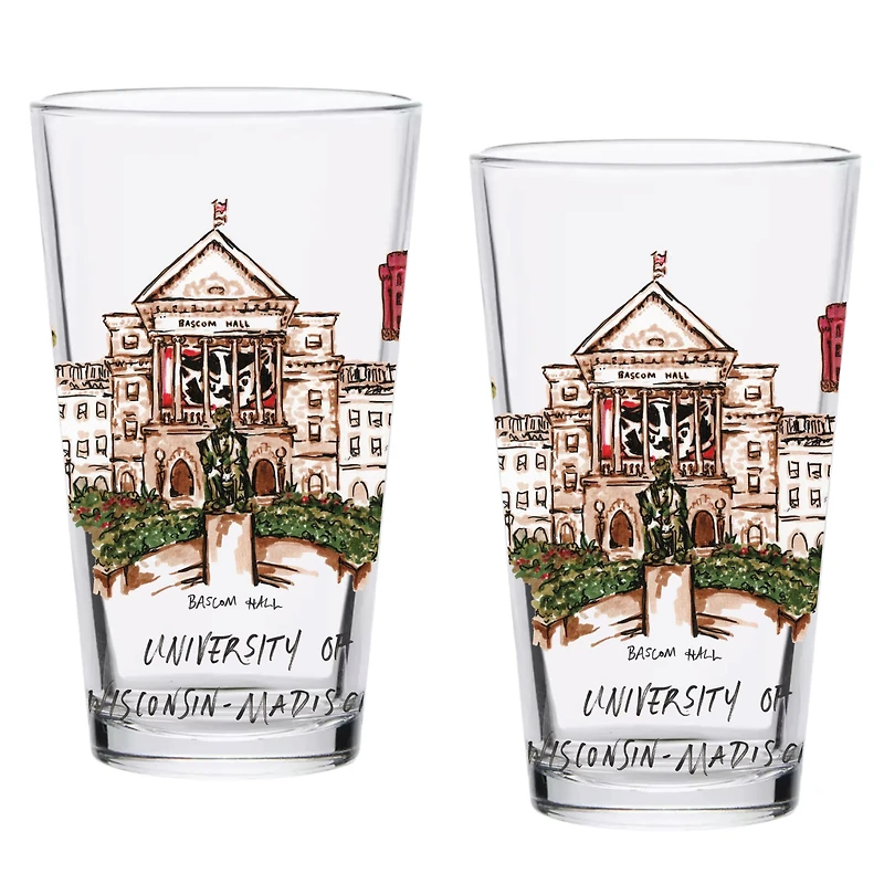 Wisconsin Badgers 2-Pack 16oz. Laura Wilcox University Pint Set