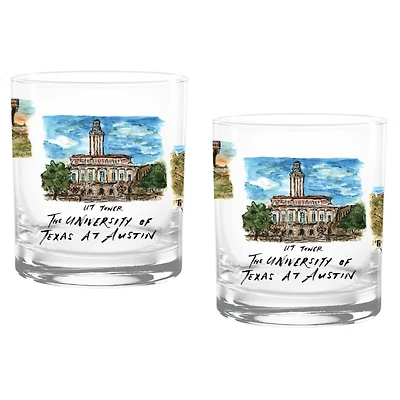 Texas Longhorns 2-Pack 14oz. Laura Wilcox University Rocks Set
