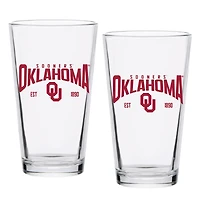 Oklahoma Sooners 16oz. Established Pint Glass Two-Set