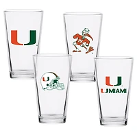 Miami Hurricanes 16oz. Collector Pint Glass Four-Set