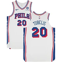 Ąžuolas Tubelis Philadelphia 76ers Player-Issued #20 White Nike Jersey from the 2023-24 NBA Season - Size 52+4