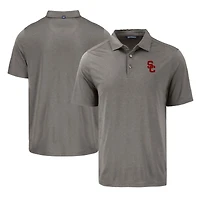 Men's Cutter & Buck Gray USC Trojans Coastline Epic Comfort Eco Recycled Polo
