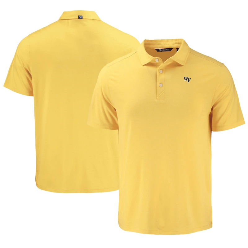 Men's Cutter & Buck Light Gold Wake Forest Demon Deacons Coastline Epic Comfort Eco Recycled Polo