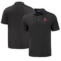 Men's Cutter & Buck Black Nebraska Huskers Coastline Epic Comfort Eco Recycled Polo