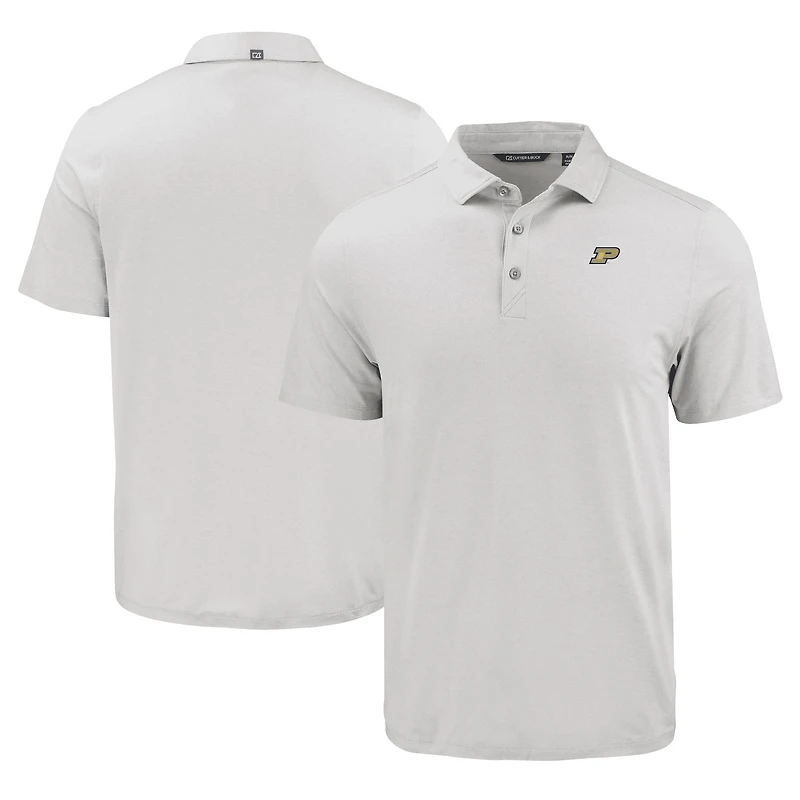 Men's Cutter & Buck Gray Purdue Boilermakers Coastline Epic Comfort Eco Recycled Polo