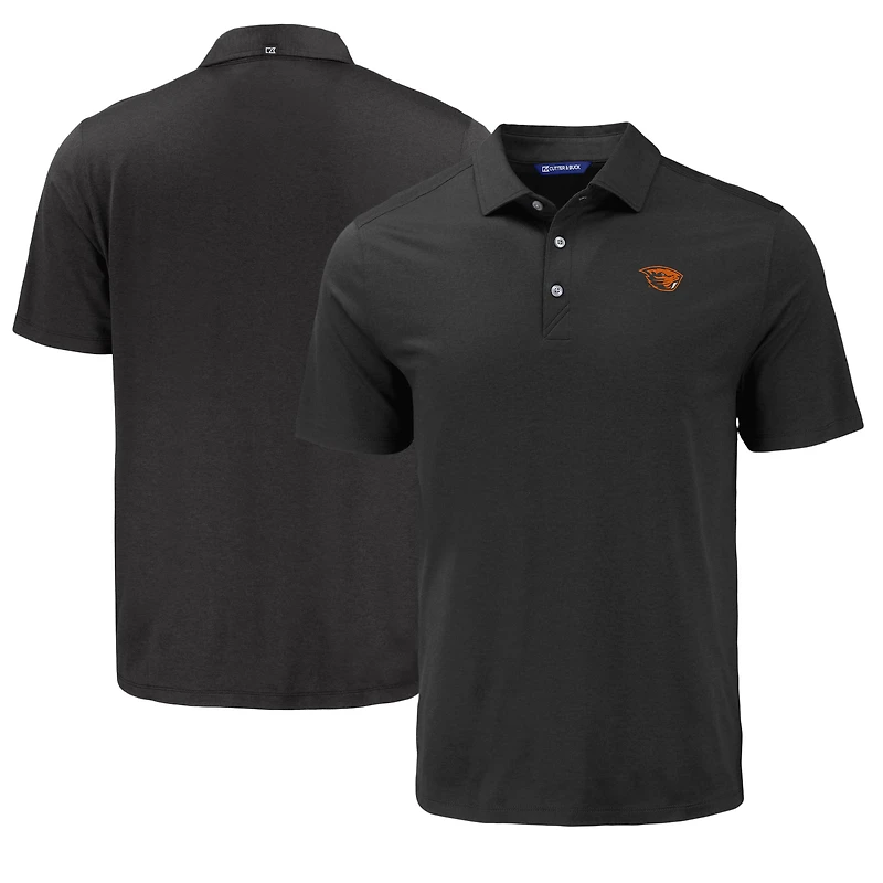 Men's Cutter & Buck Black Oregon State Beavers Coastline Epic Comfort Eco Recycled Polo