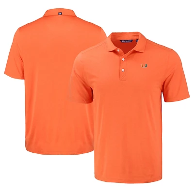 Men's Cutter & Buck Orange Miami Hurricanes Coastline Epic Comfort Eco Recycled Polo