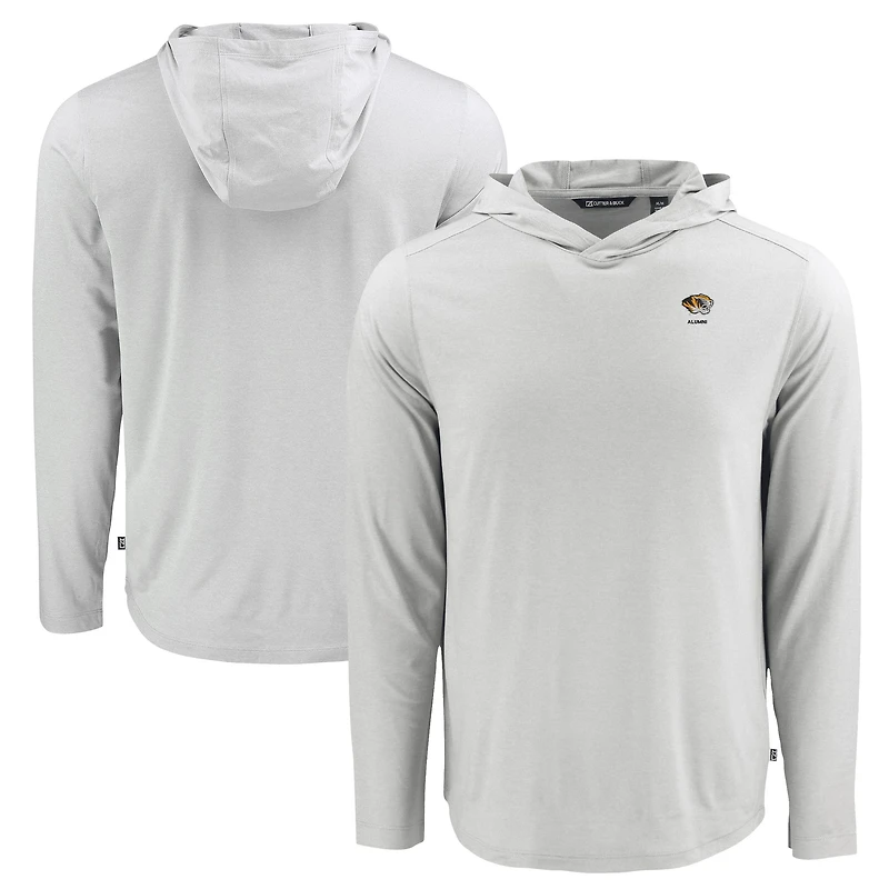 Men's Cutter & Buck Gray Missouri Tigers Coastline Epic Comfort Eco Recycled Long Sleeve Hoodie T-Shirt