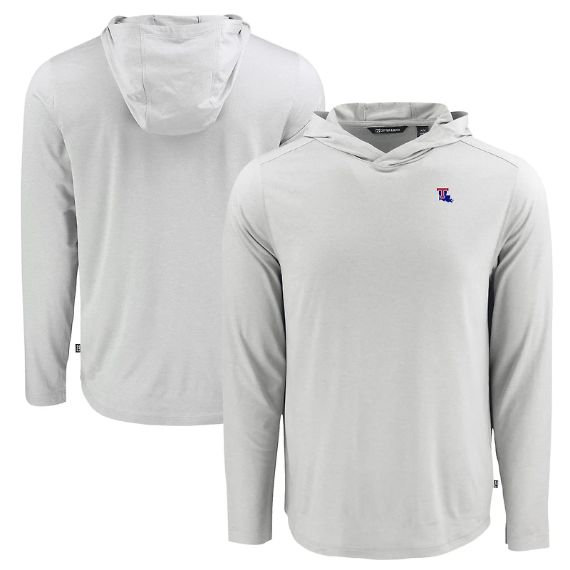 Men's Cutter & Buck Louisiana Tech Bulldogs Coastline Epic Comfort Eco Recycled Long Sleeve Hoodie T-Shirt