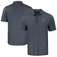 Men's Cutter & Buck Black Florida State Seminoles Pike Eco Pebble Print Stretch Recycled Polo
