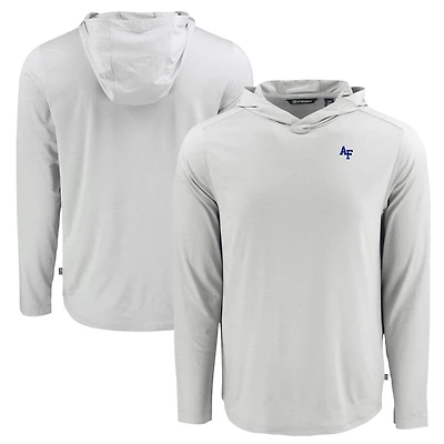 Men's Cutter & Buck Gray Air Force Falcons Coastline Epic Comfort Eco Recycled Long Sleeve Hoodie T-Shirt