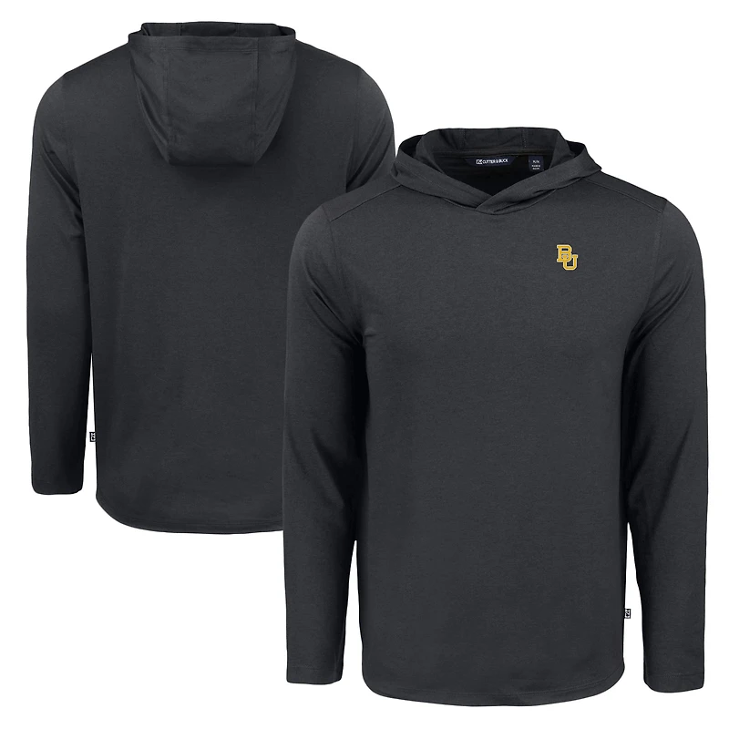 Men's Cutter & Buck Black Baylor Bears Coastline Epic Comfort Eco Recycled Long Sleeve Hoodie T-Shirt