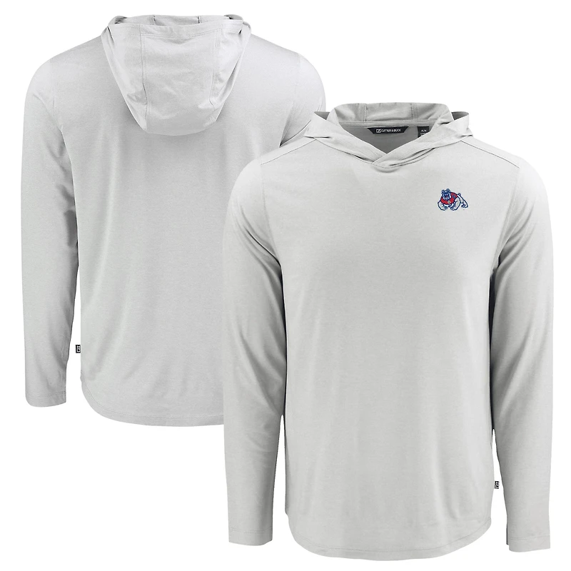 Men's Cutter & Buck Fresno State Bulldogs Coastline Epic Comfort Eco Recycled Long Sleeve Hoodie T-Shirt