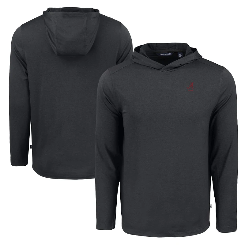 Men's Cutter & Buck Black Alabama Crimson Tide Coastline Epic Comfort Eco Recycled Long Sleeve Hoodie T-Shirt