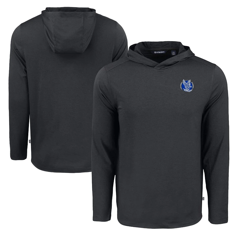 Men's Cutter & Buck Black Air Force Falcons Coastline Epic Comfort Eco Recycled Long Sleeve Hoodie T-Shirt