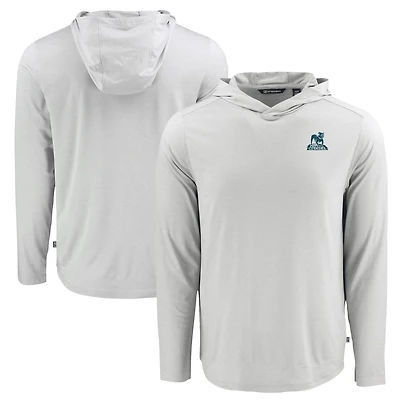 Men's Cutter & Buck Gray Citadel Bulldogs Coastline Epic Comfort Eco Recycled Long Sleeve Hoodie T-Shirt