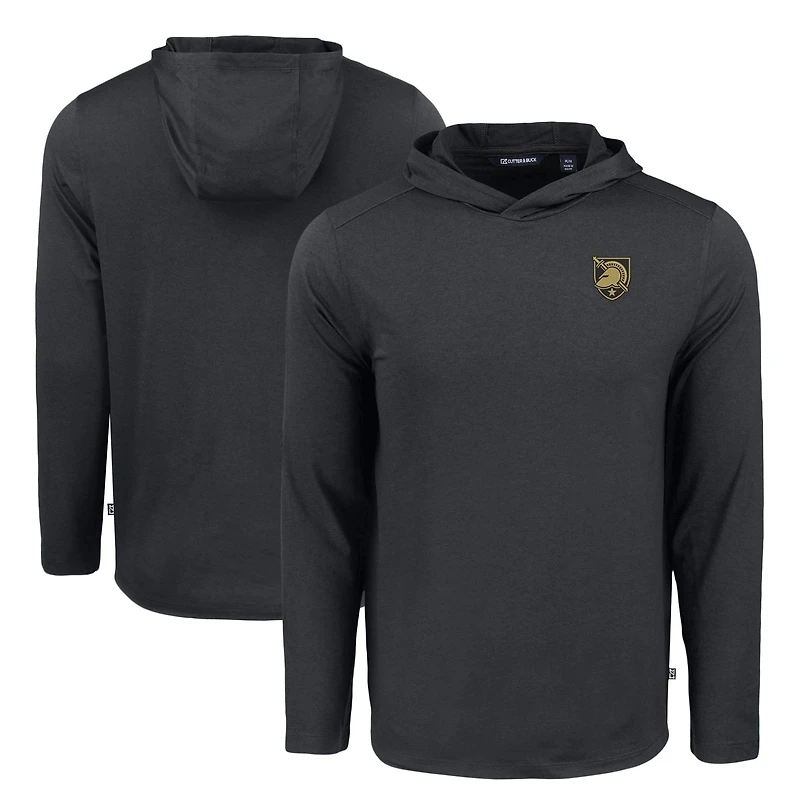 Men's Cutter & Buck Black Army Black Knights Coastline Epic Comfort Eco Recycled Long Sleeve Hoodie T-Shirt