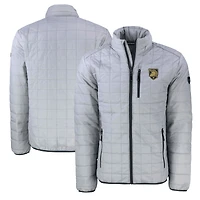 Men's Cutter & Buck Gray Army Black Knights Rainier PrimaLoft Eco Insulated Full-Zip Puffer Jacket
