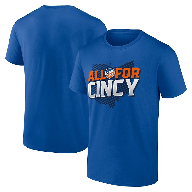 Men's Blue FC Cincinnati Hometown Pitch Condition T-Shirt