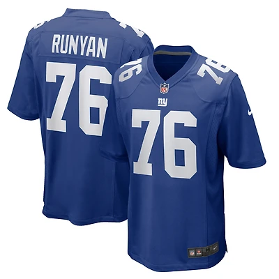 Men's Nike Jon Runyan Royal New York Giants Team Game Jersey