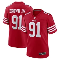 Men's Nike Earnest Brown IV  Scarlet San Francisco 49ers Team Game Jersey