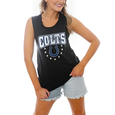 Women's Gameday Couture Black Indianapolis Colts Baby You're A Star Racerback Scoop Neck Tapered Tank Top