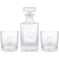 Miami Dolphins Three-Piece Decanter & Rocks Glasses Set