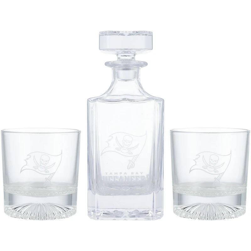 Tampa Bay Buccaneers Three-Piece Decanter & Rocks Glasses Set