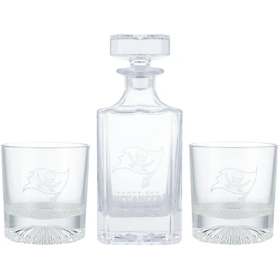 Tampa Bay Buccaneers Three-Piece Decanter & Rocks Glasses Set