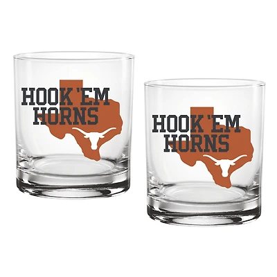 Texas Longhorns Two-Pack 14oz. Hometown Glass Set
