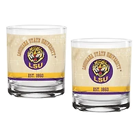 LSU Tigers Two-Pack 14oz. Tan Vintage Glass Set