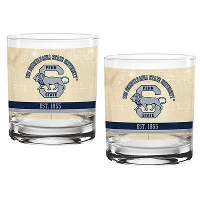 Penn State Nittany Lions Two-Pack 14oz. Tan Vintage Glass Set