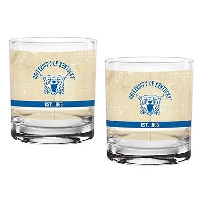 Kentucky Wildcats Two-Pack 14oz. Tan Vintage Glass Set