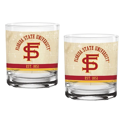 Florida State Seminoles Two-Pack 14oz. Tan Vintage Glass Set