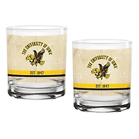 Iowa Hawkeyes Two-Pack 14oz. Tan Vintage Glass Set