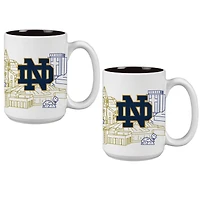 Notre Dame Fighting Irish 15oz. Campus Line Art Coffee Mug Two-Pack