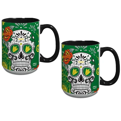 Oregon Ducks Two-Pack Dia De Los Muertos Mug Set