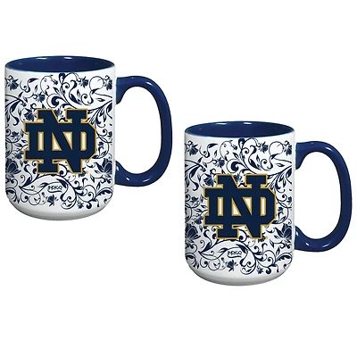 Notre Dame Fighting Irish Two-Pack Floral Mug Set