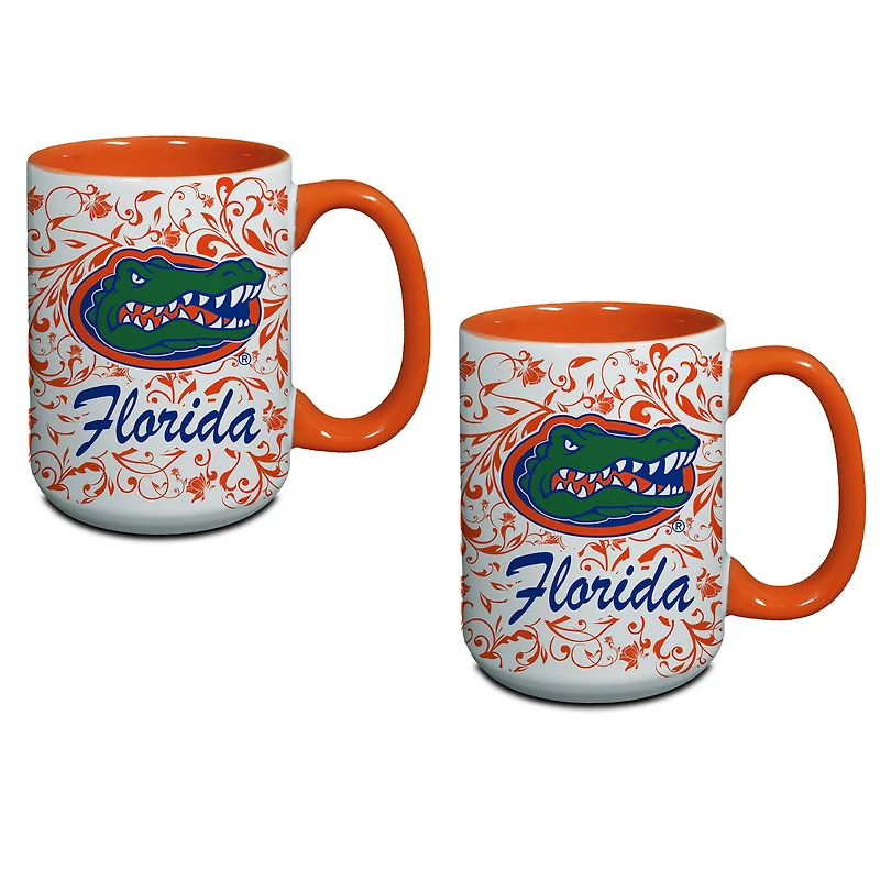 Florida Gators Two-Pack Floral Mug Set