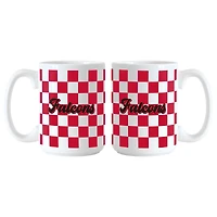Atlanta Falcons 2-Pack 15oz. Checkered Wordmark Mug Set