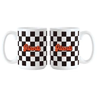 San Francisco Giants 2-Pack 15oz. Checkered Wordmark Mug Set