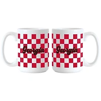 Georgia Bulldogs 2-Pack 15oz. Checkered Wordmark Mug Set